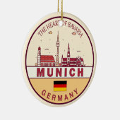 München Duitsland City Skyline Emblem Keramisch Ornament (Rechts)