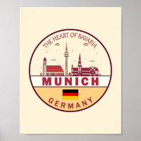München Duitsland City Skyline Emblem
