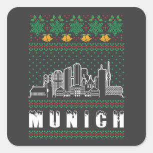 München Duitsland Lelijke Kerstmis Vierkante Sticker