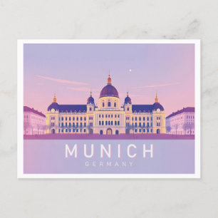 München Duitsland Pastelreizen Ontwerp Briefkaart