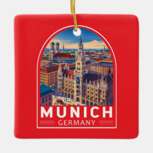 München Duitsland Reis Kunst Embleem Keramisch Ornament