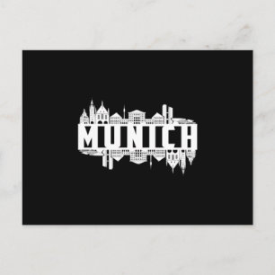München Duitsland Stad Cityscape Grappig geschenk Briefkaart