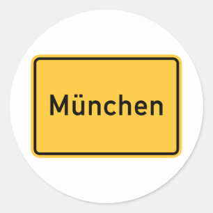 München, Duitsland verkeersbord Ronde Sticker