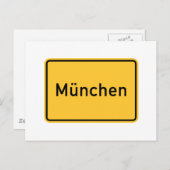 München, Duitsland wegwijzer Briefkaart (Voorkant / Achterkant)