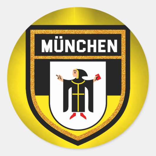 München Flag Ronde Sticker (Voorkant)