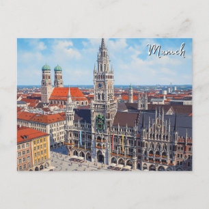 München Marienplatz Duitsland Briefkaart