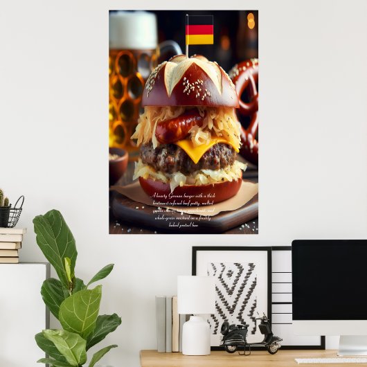München Munchies: Brat Burger Bonanza 24x36 Poster (Thuiskantoor)