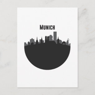 München Stadt Silhouette Briefkaart