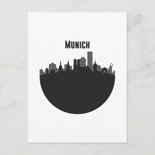 München Stadt Silhouette Briefkaart (Voorkant)