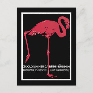 München Zoo, Duits Poster voor het reizen van Vint Briefkaart