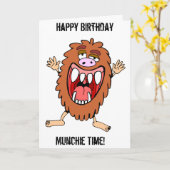 Munchie Monster ! - Munchie Time ! Carte d'anniver (Fleur jaune)