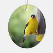 Munching Goldfinch Keramisch Ornament (Links)