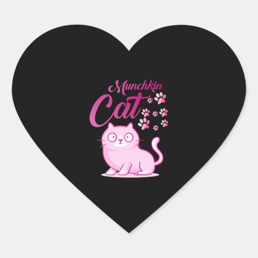 Munchkin Cat Hart Sticker (Voorkant)