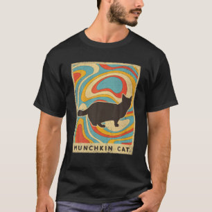  Munchkin Cat Lover Animal Retro Style T-shirt