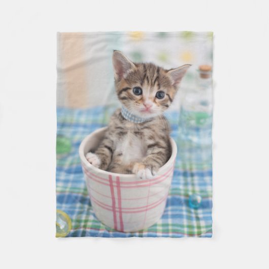 Münchkin Kitten met lint Fleece Deken (Voorkant)