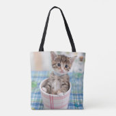 Münchkin Kitten met  lint Tote Bag (Achterkant)