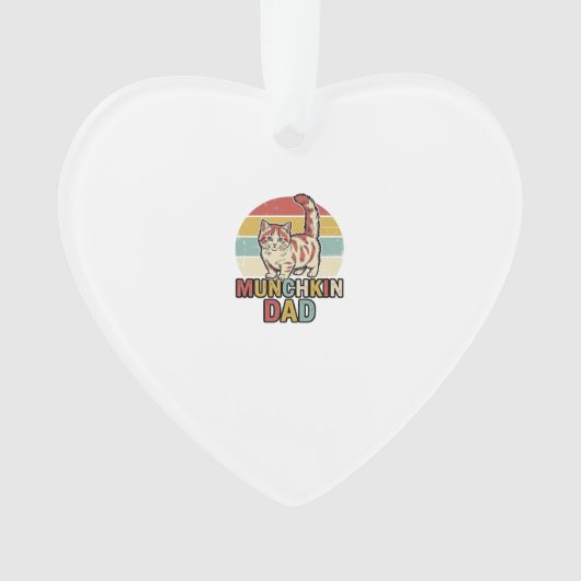 Munchkin Papa Retro Kattenliefhebber Vector T-shir Ornament (voorkant)