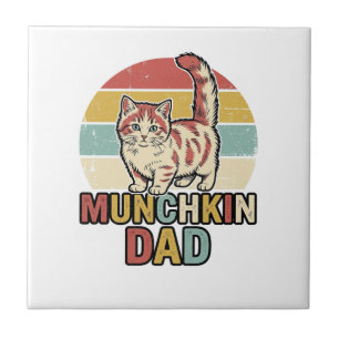 Munchkin Papa Retro Kattenliefhebber Vector T-shir Tegeltje