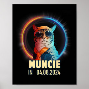 Muncie Indiana Totale Zonsverduistering 2024 Poster