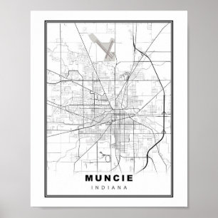 Muncie Kaart Poster