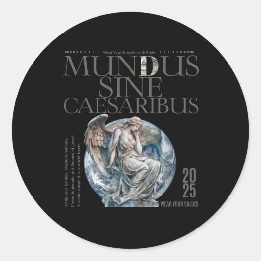 Mundus Sine Caesaribus ronde Sticker (Voorkant)