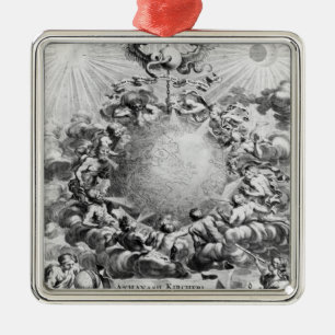 Mundus Subterraneus" door Athanasius Kircher Metalen Ornament