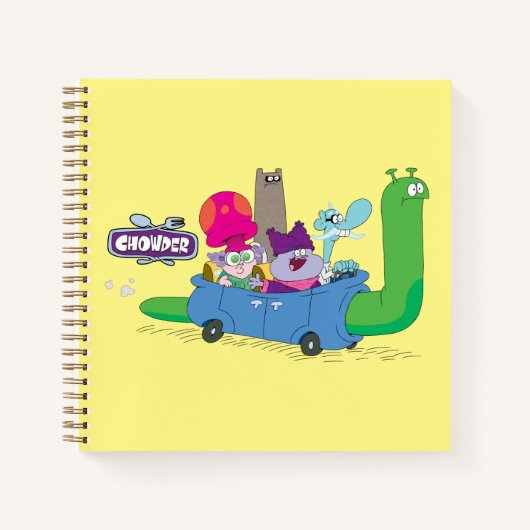 Mung, Chowder, Shnitzel en Truffels in nagelauto Notitieboek (Voorkant)