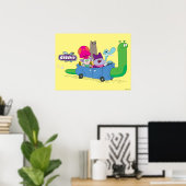 Mung, Chowder, Shnitzel en Truffels in nagelauto Poster (Thuiskantoor)