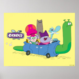 Mung, Chowder, Shnitzel en Truffels in nagelauto Poster