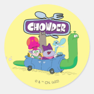 Mung, Chowder, Shnitzel en Truffels in nagelauto Ronde Sticker