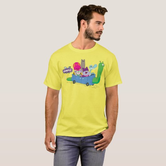 Mung, Chowder, Shnitzel en Truffels in nagelauto T-shirt (Voorkant volledig)