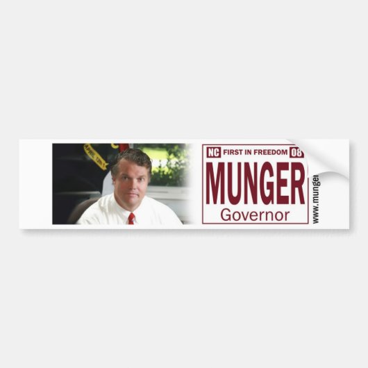 Munger voor NC-gouverneur Bumpersticker (Voorkant)