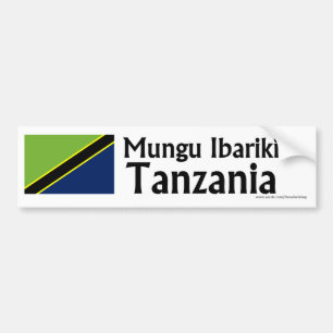Mungu Ibariki (God zegene) Tanzania met vlag Bumpersticker