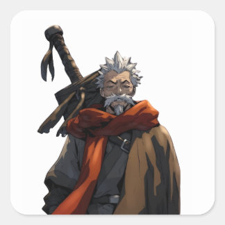munhwa oude mannen vierkante sticker