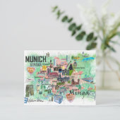Munich Bavière Allemagne Carte de voyage illustrée (Debout devant)