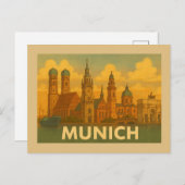 Munich Germany City Art Briefkaart (Voorkant / Achterkant)