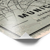 Munich germany map print poster canvas (Coin)
