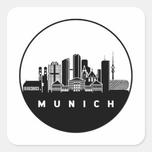 Munich Germany Skyline Vierkante Sticker