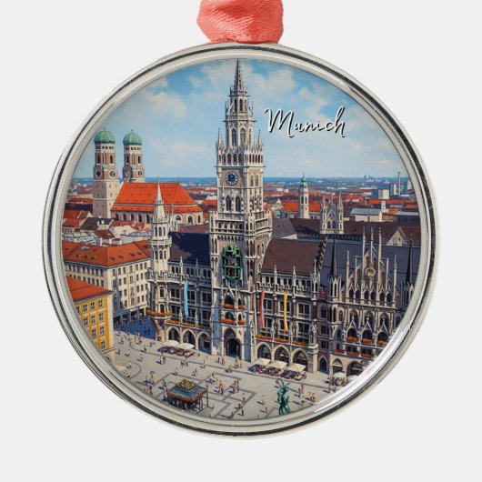 Munich Marienplatz Germany Metalen Ornament (Voorkant)