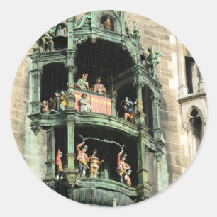 munich neues rathaus glockenspiel ronde sticker