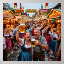 Munich Oktoberfest Avondviering Poster