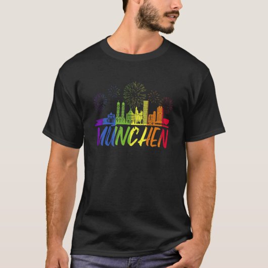 Munich Pride Skyline Pride Parade München T-shirt (Voorkant)