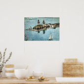 Municipal Pier Chicago Briefkaart 1925 Poster (Keuken)