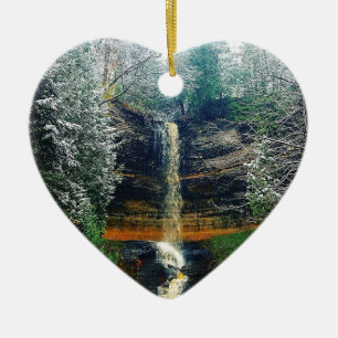 Munising Herfsten Upper Peninsula Michigan Keramisch Ornament