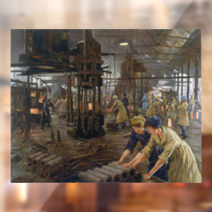 Munitiemeisjes 1918 in fabriek Eerste Wereldoorlog Raamsticker