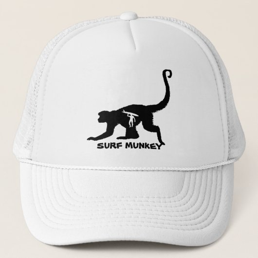 Munkey met Longboarder Tattto-ontwerp op petten (Voorkant)