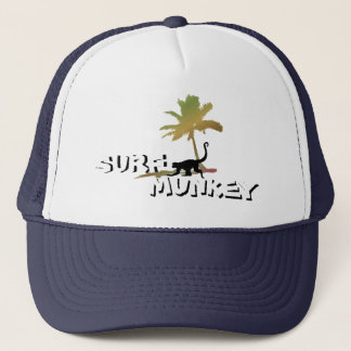 Munkey op het strand ontwerp op vrachtwagenhoed trucker pet