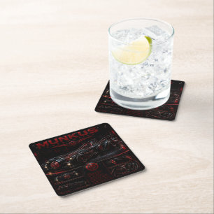 munkus automotive drankonderzetter/keuken/bar/ vierkante kartonnen onderzetter