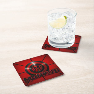 Munkus drank coaster/keuken/bar/decoratie vierkante kartonnen onderzetter