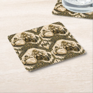 munkus Witte nachtwacht papier coaster/bar Vierkante Kartonnen Onderzetter